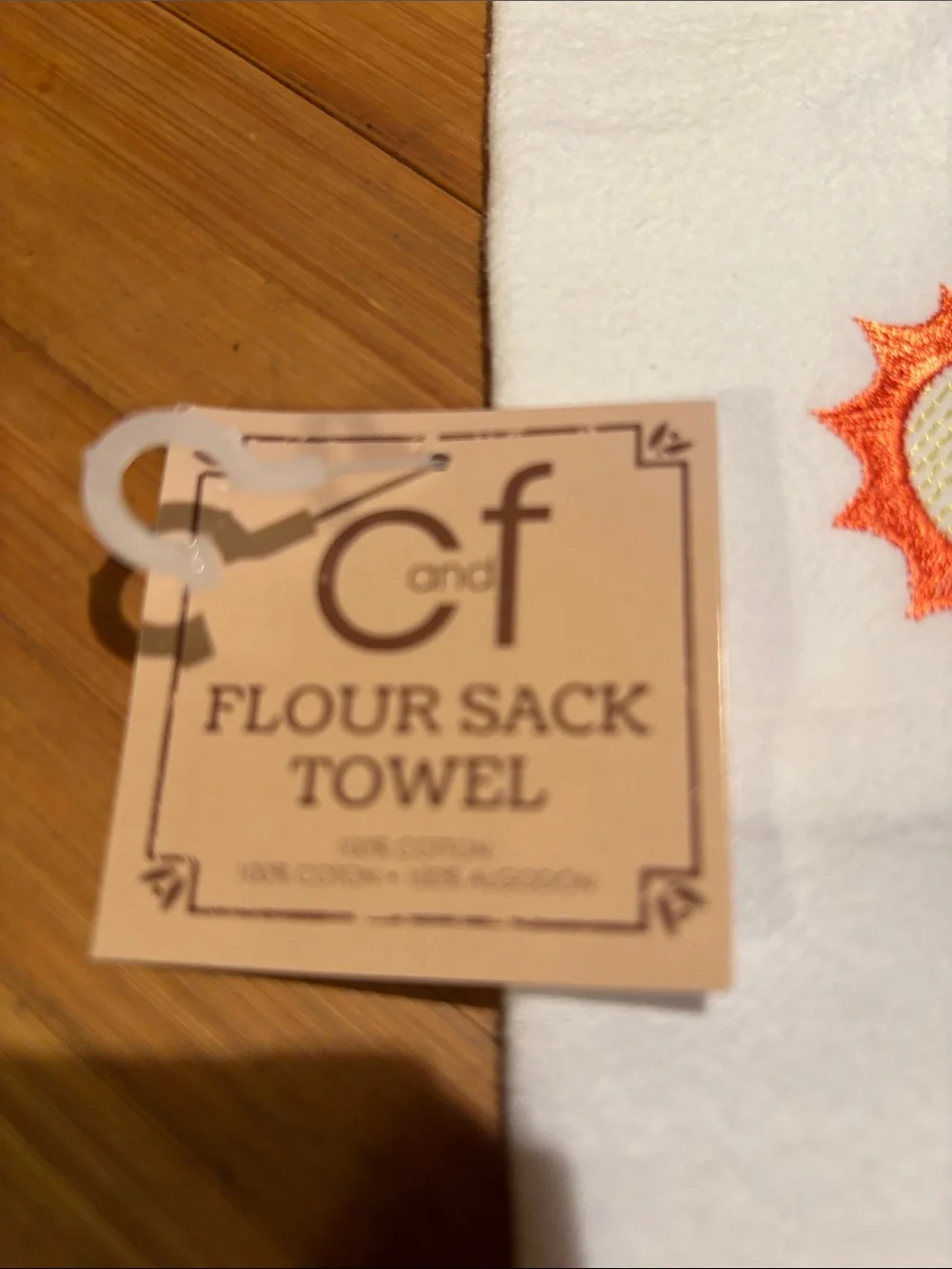 Good Times and Tan Lines Embroidered White Kitchen Towel